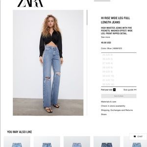 Zara jeans.  Made famous on TikTok.  NWT